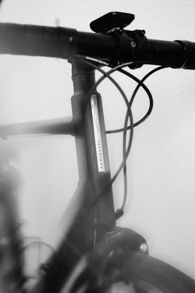 A close-up photo of a bicycle headset.